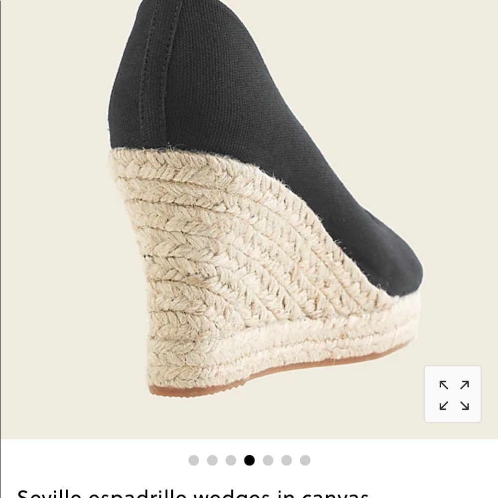 BNWT J Crew canvas espadrille wedge black - Picture 3 of 5